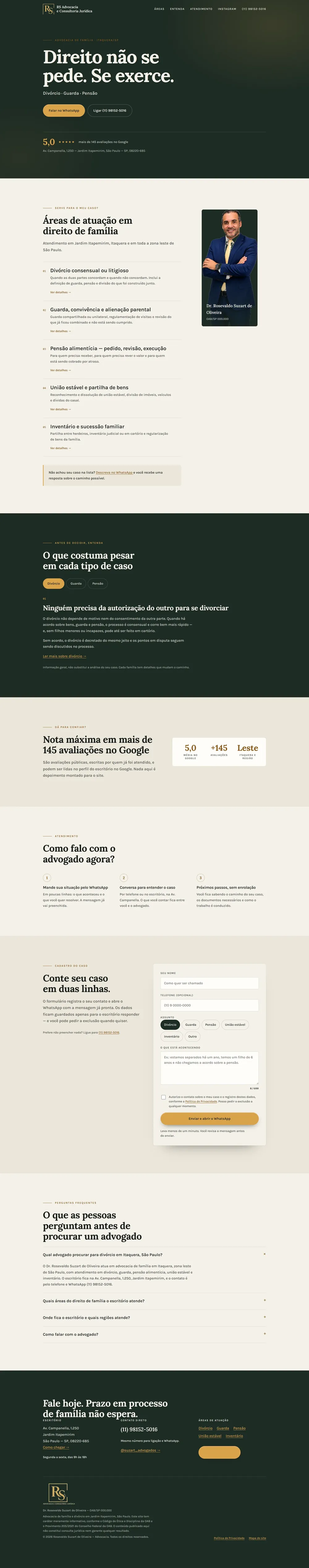 Site da RS Advocacia e Consultoria Jurídica